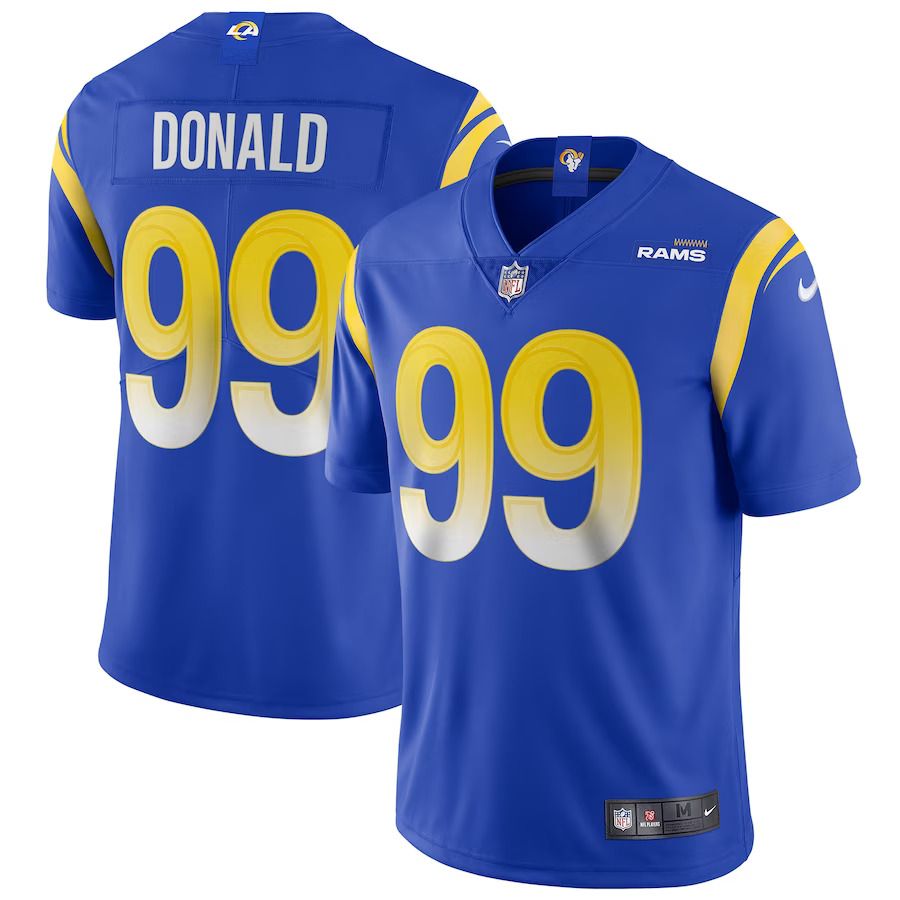 Men Los Angeles Rams 99 Aaron Donald Nike Royal Vapor Limited NFL Jersey